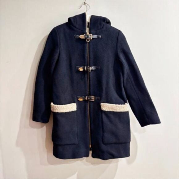 Sandro Paris Black Toggle Duffle Coat Wool French Designer Luxury, Women 36 Sm - Picture 2 of 12